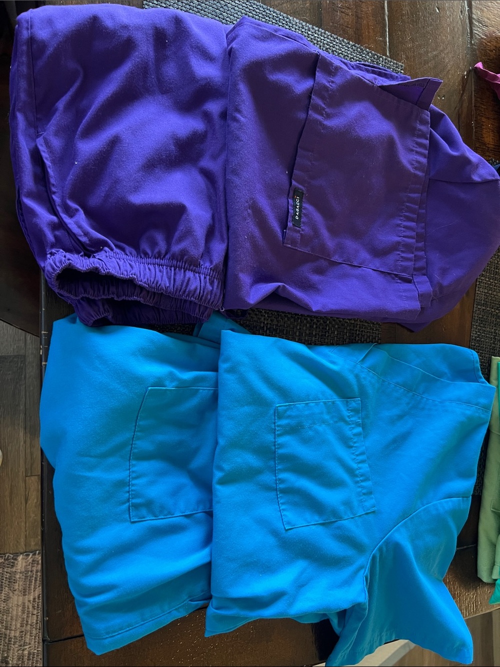 DAGACCI scrubs 2 sets Purple and Teal Set - Comfortable Casual Wear